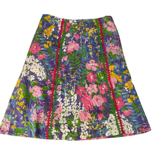 Vintage Floral A Line Skirt Size 10 12